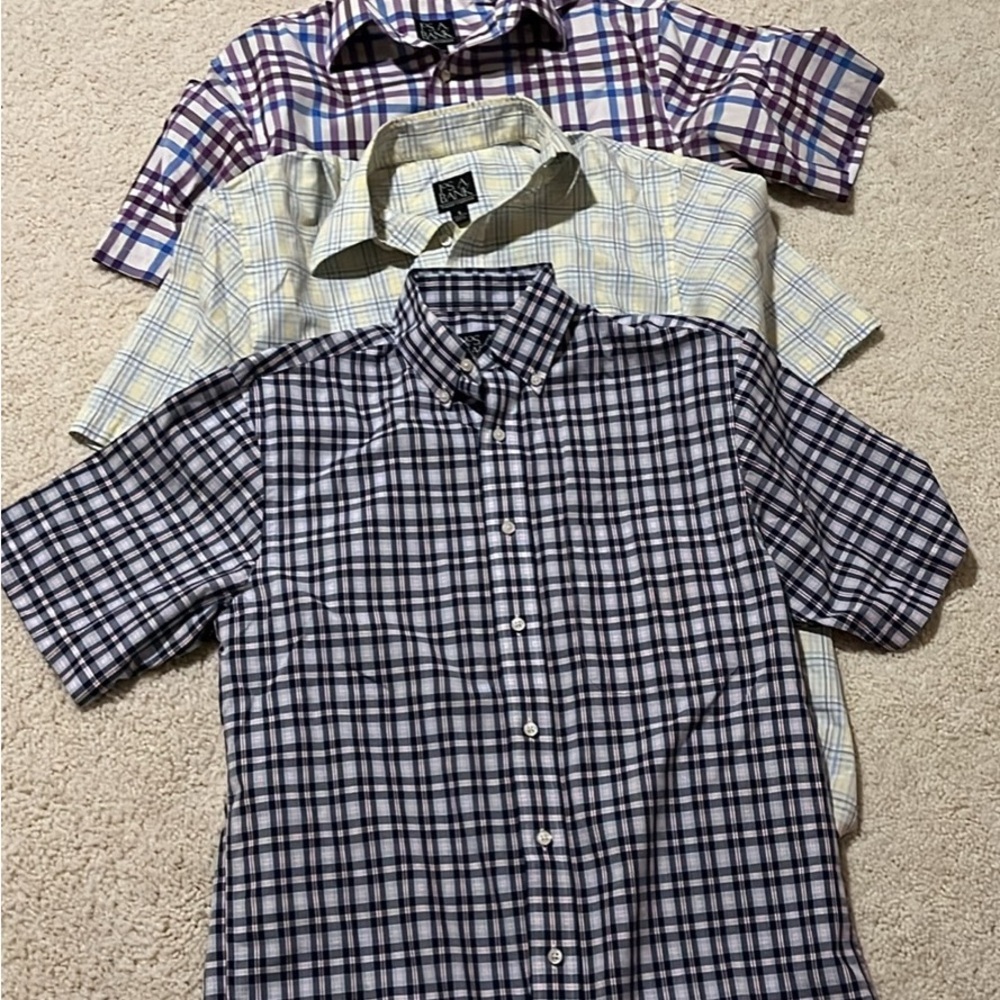 Lot of 3!!! Jos. A. Bank Men's Multicolor Plaid Shirts‎